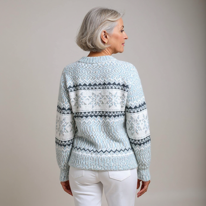Amber | Snowflake Band Patterned Sweater