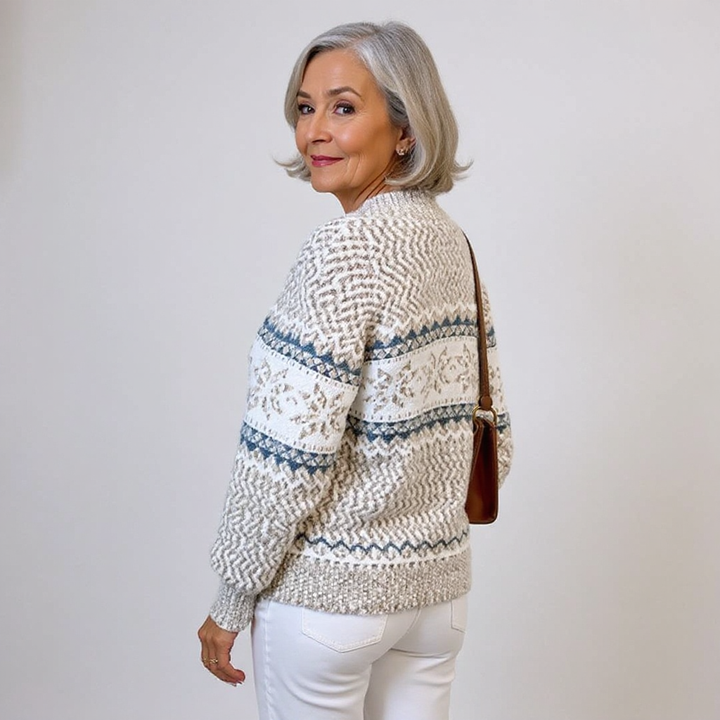 Amber | Snowflake Band Patterned Sweater