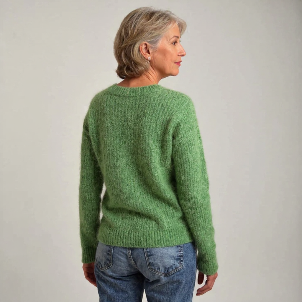 Nicole | Green Sheep Motif Patterned Sweater