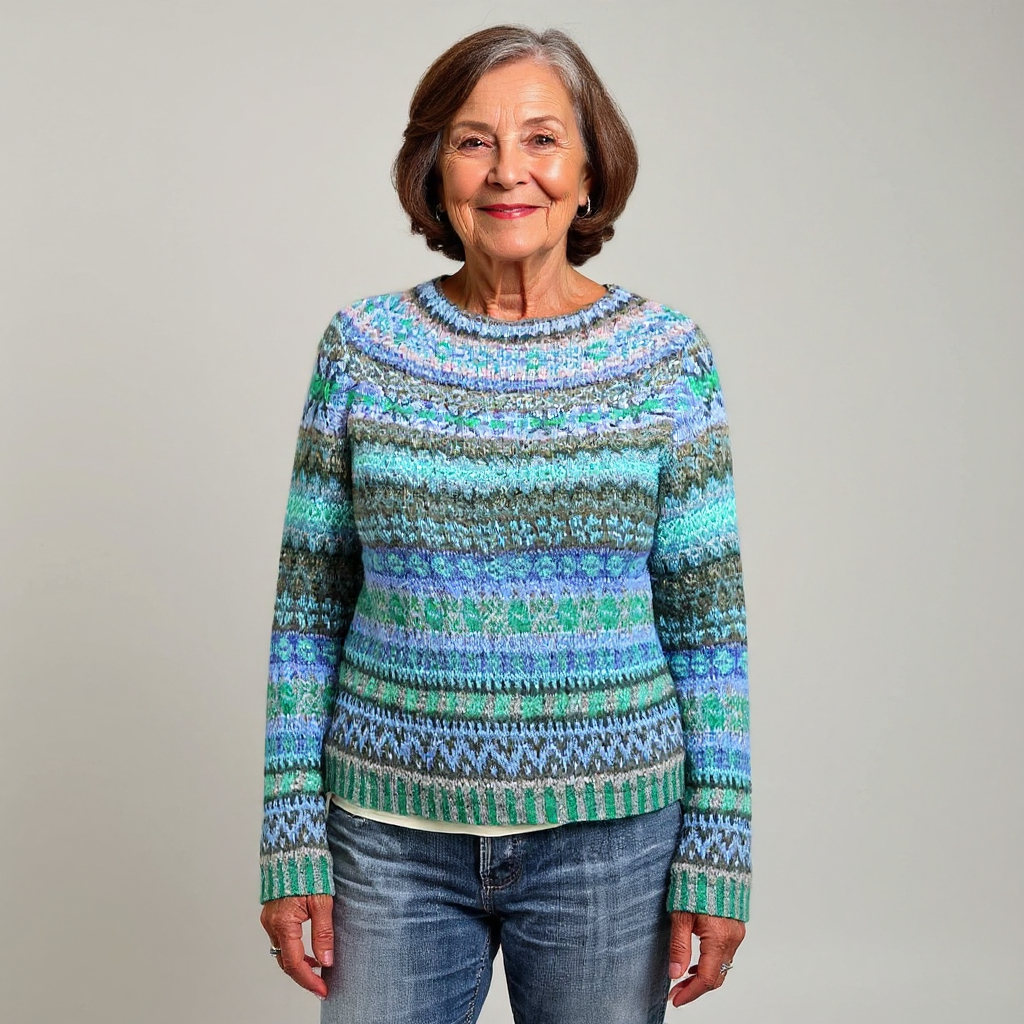 Melissa | Ocean Multi Fair Isle Patterned Sweater