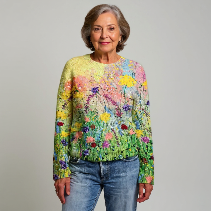 Autumn | Watercolor Meadow Patterned Sweater