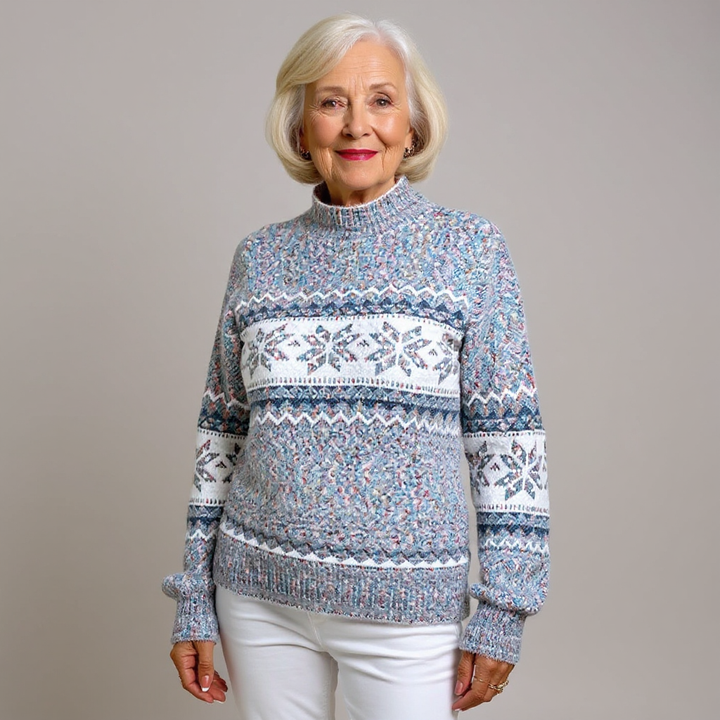 Amber | Snowflake Band Patterned Sweater