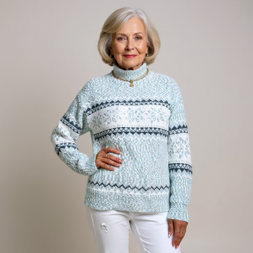 Amber | Snowflake Band Patterned Sweater