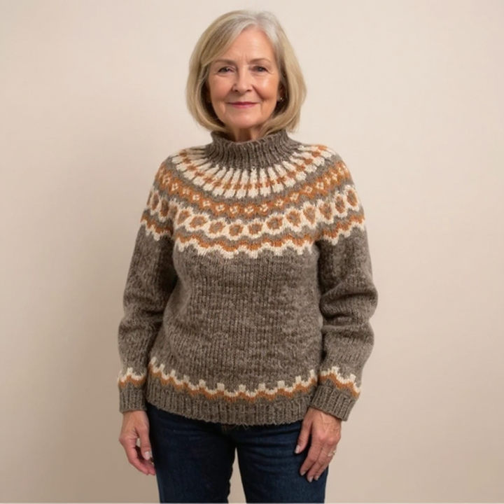 Andrea | Ring Pattern Yoke Patterned Sweater