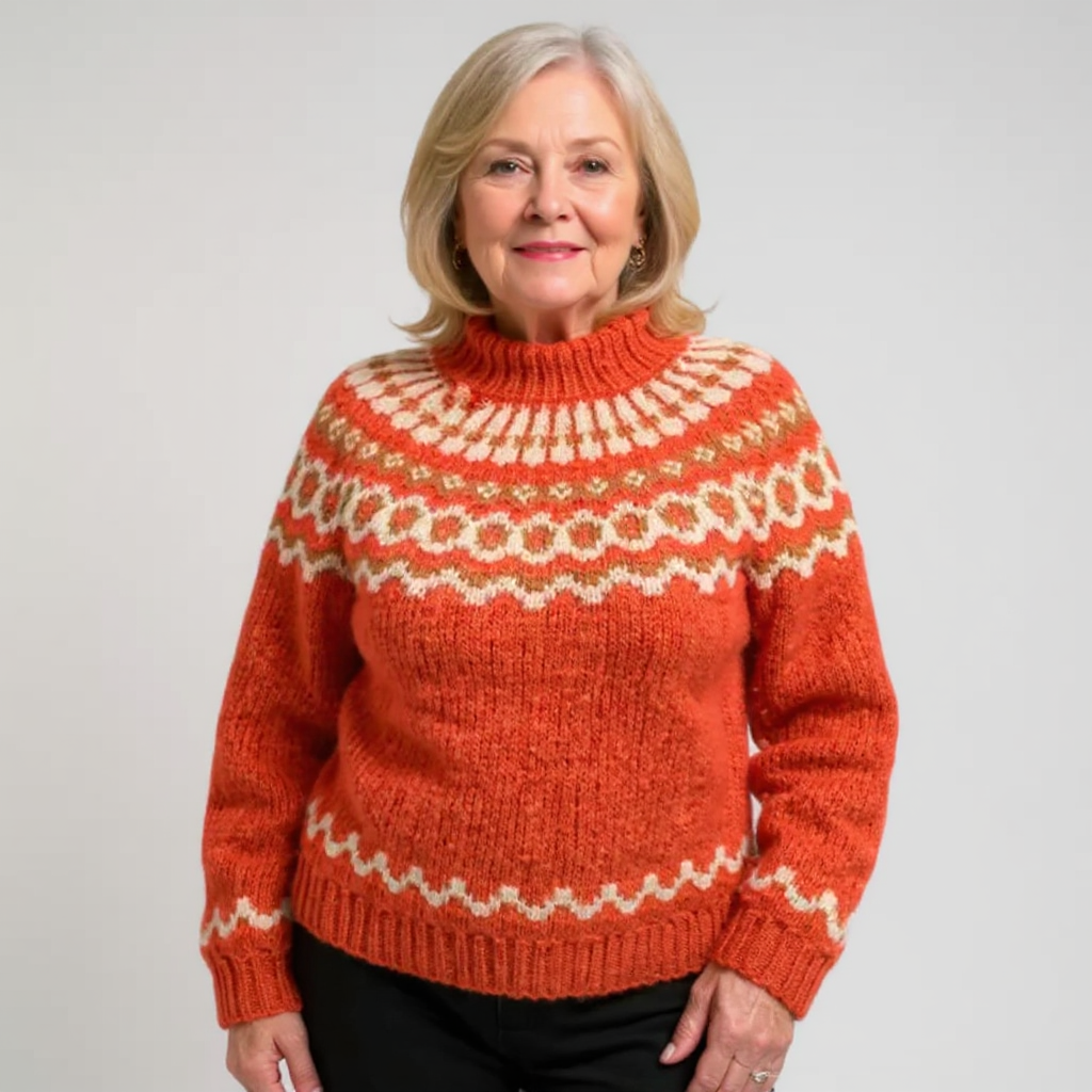 Andrea | Ring Pattern Yoke Patterned Sweater