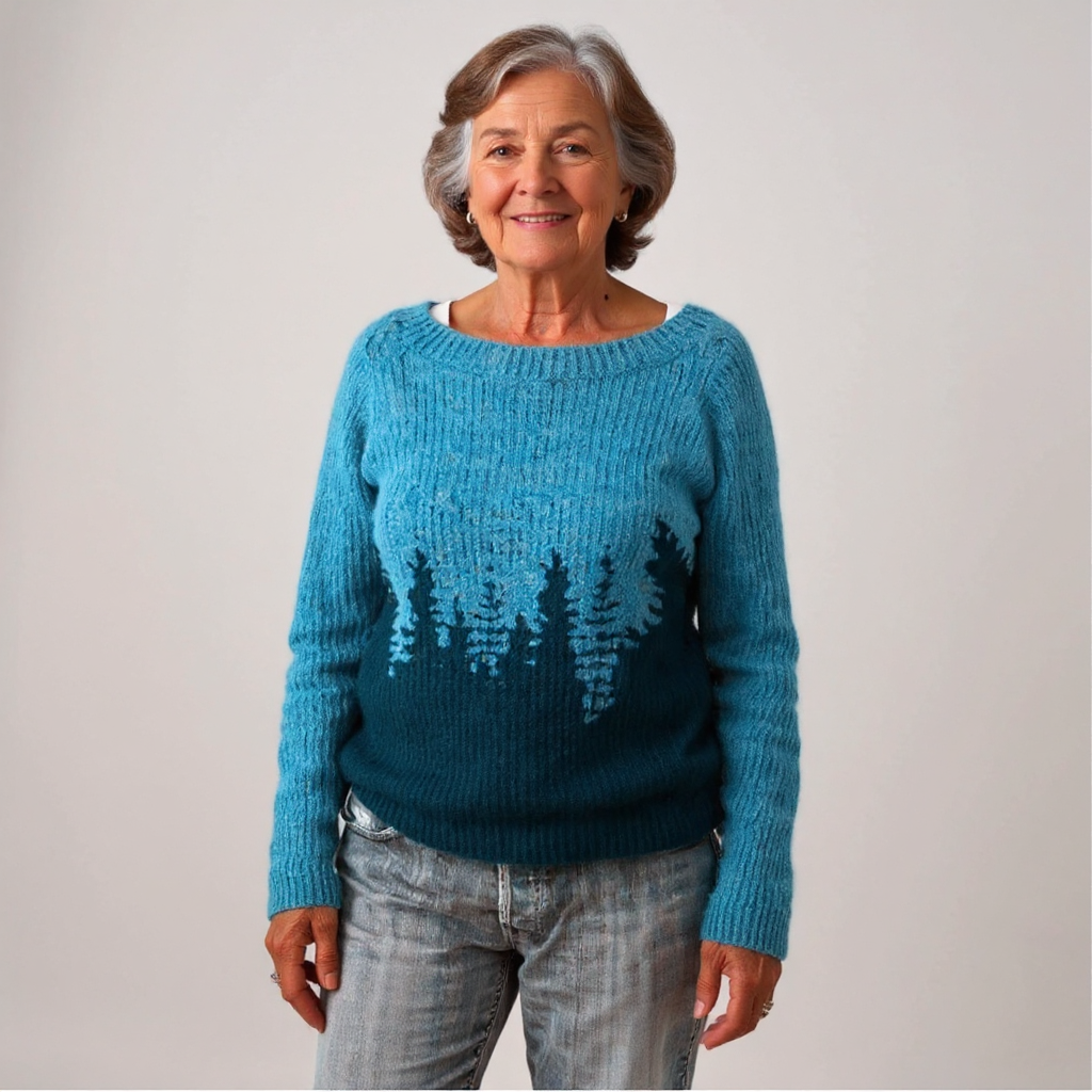 Hailey | Pine Forest Patterned Sweater