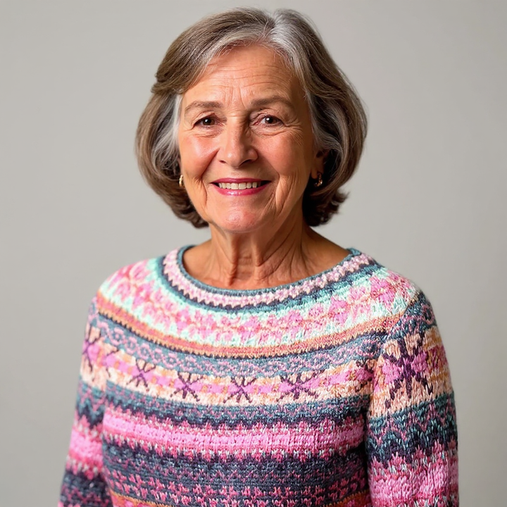 Brianna | Rose Multi Fair Isle Patterned Sweater