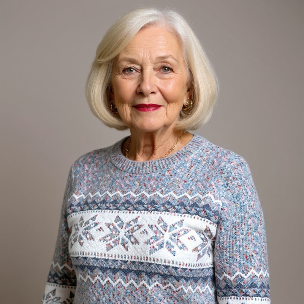 Amber | Snowflake Band Patterned Sweater