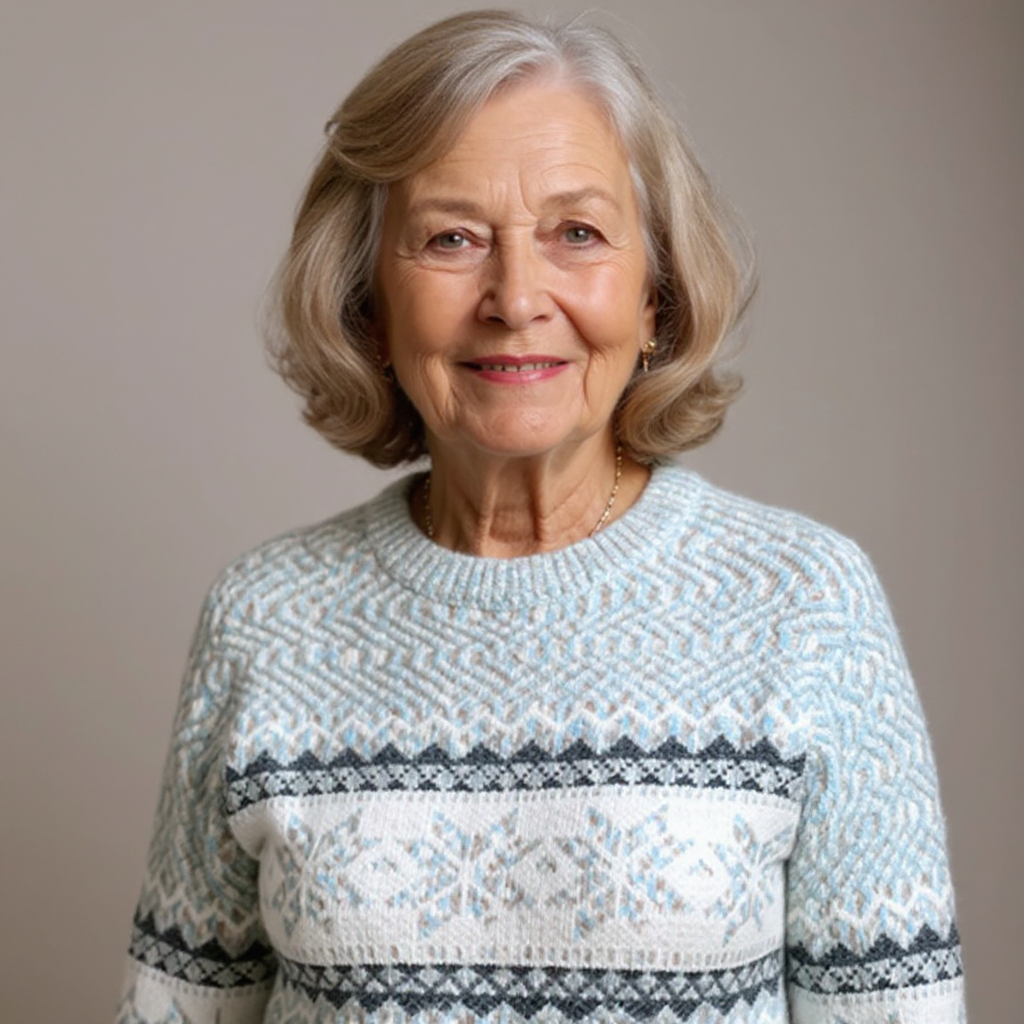 Amber | Snowflake Band Patterned Sweater