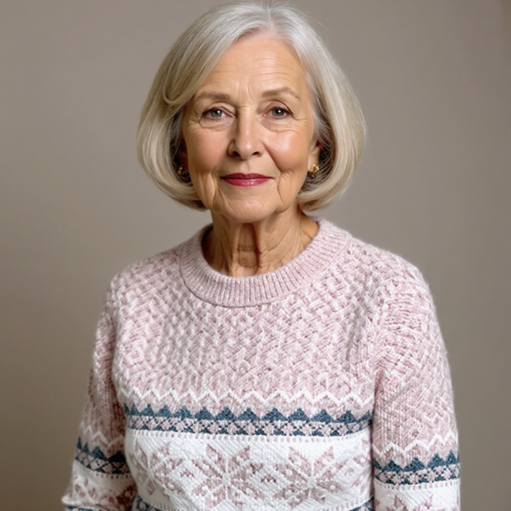 Amber | Snowflake Band Patterned Sweater
