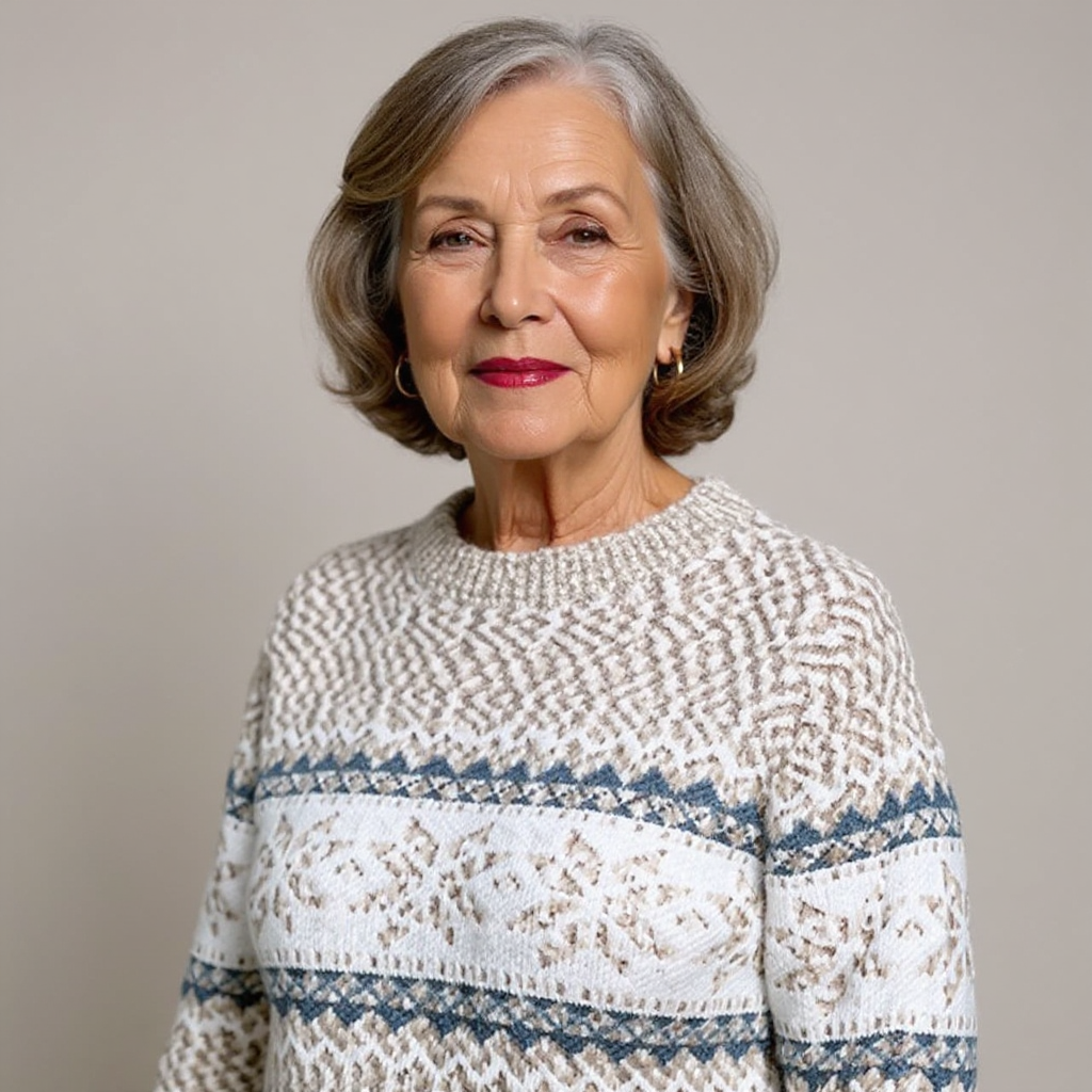 Amber | Snowflake Band Patterned Sweater