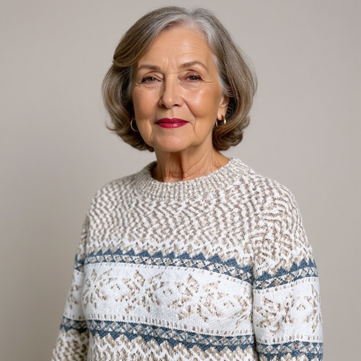 Amber | Snowflake Band Patterned Sweater