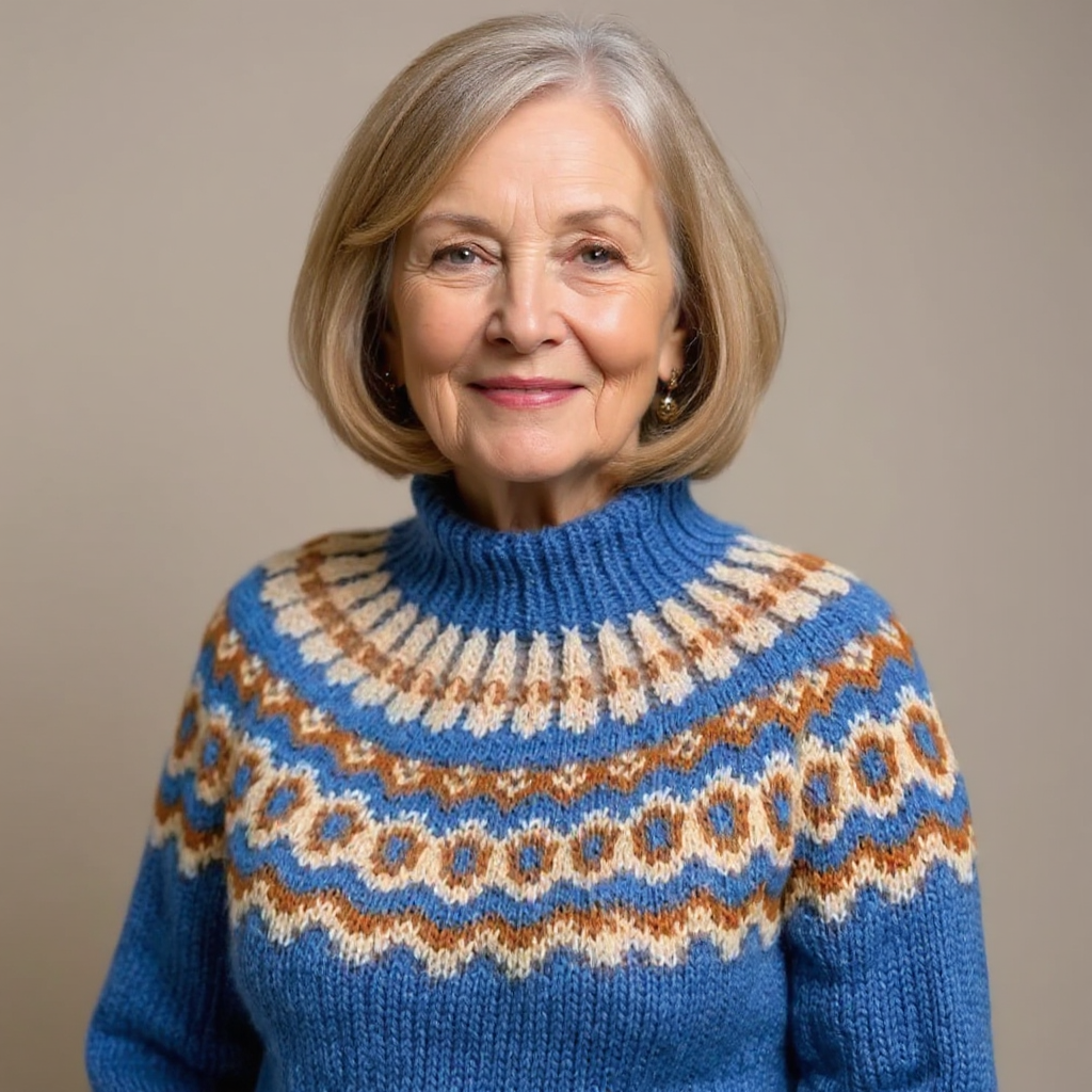 Andrea | Ring Pattern Yoke Patterned Sweater