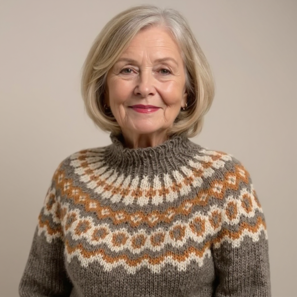 Andrea | Ring Pattern Yoke Patterned Sweater