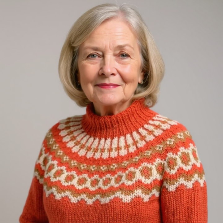 Andrea | Ring Pattern Yoke Patterned Sweater