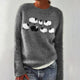 Kimberly | Gray Sheep Motif Patterned Sweater