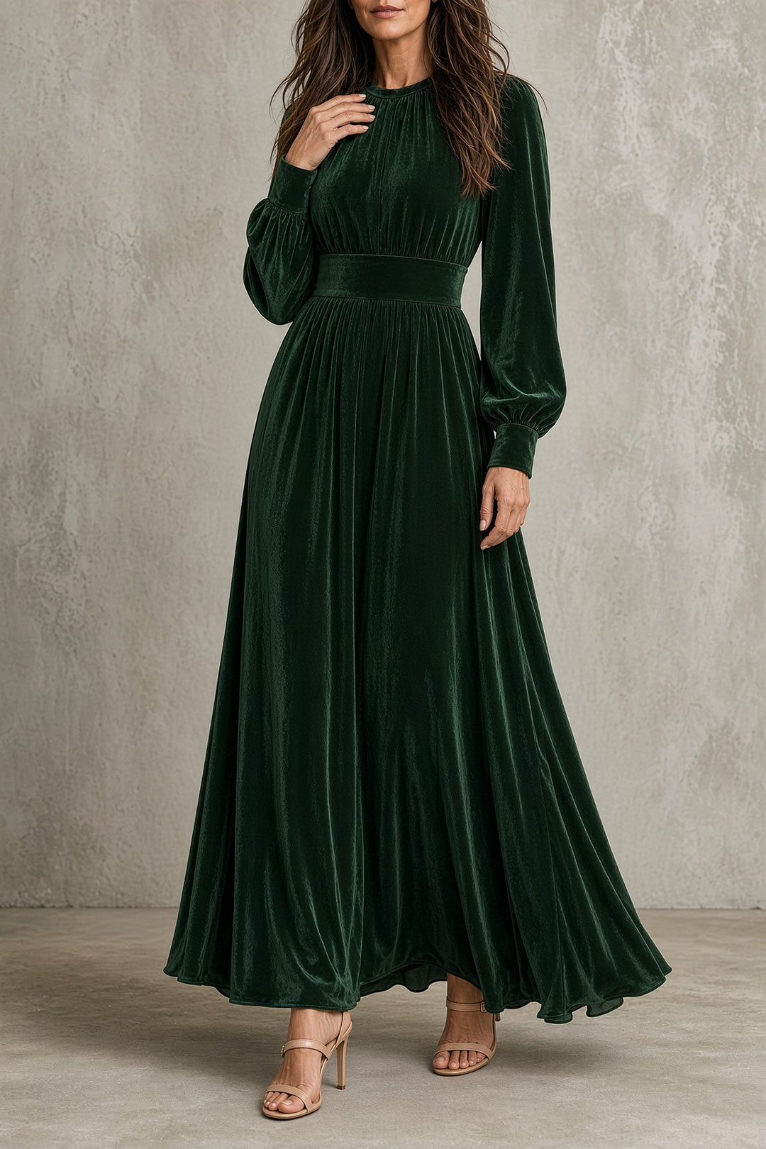 Bennett and Lowe Carmen pleated flowing maxi dress in soft fabric, featuring a relaxed fit and elegant design perfect for summer wear.