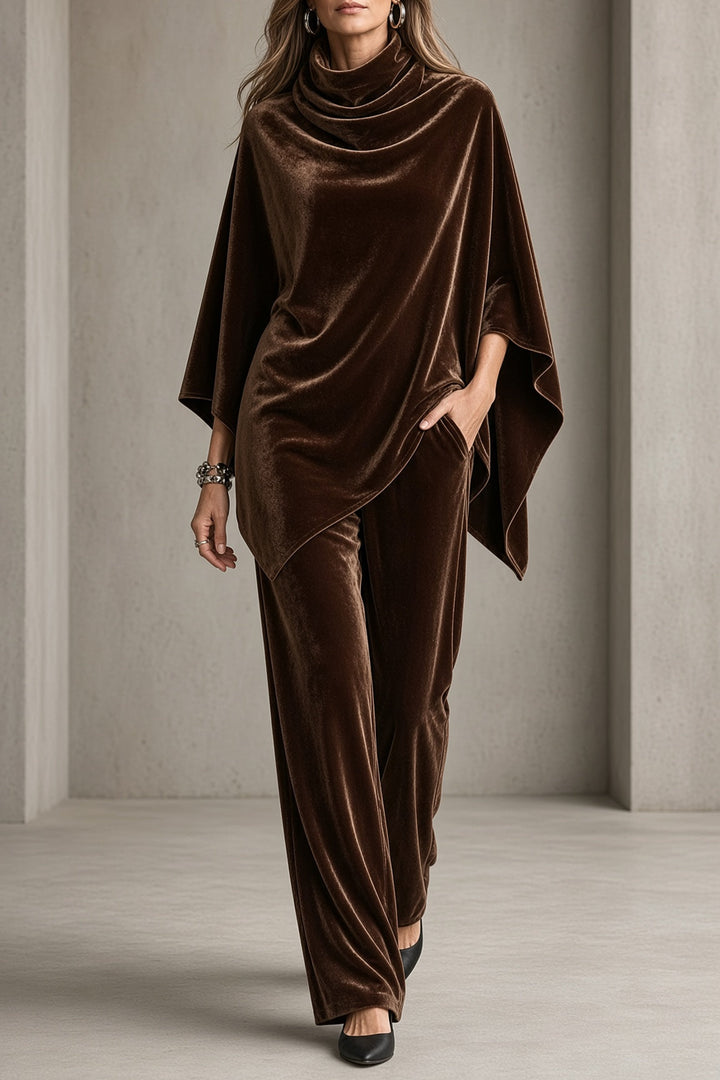 Holly draped two-piece set by Bennett and Lowe, featuring a stylish top and matching bottoms in a flowing, elegant design.