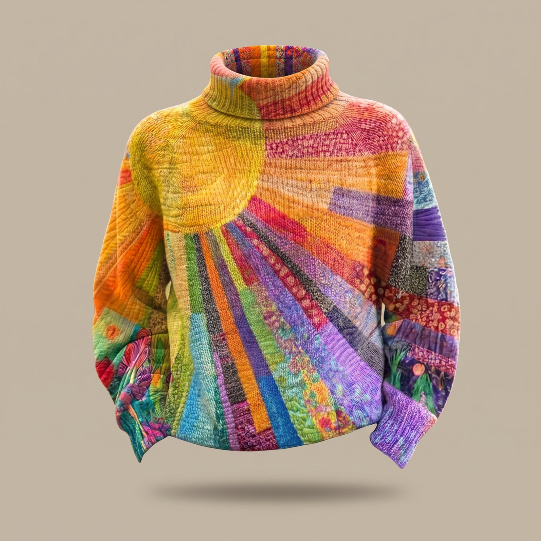 Rosalind | Sunburst Print Turtleneck