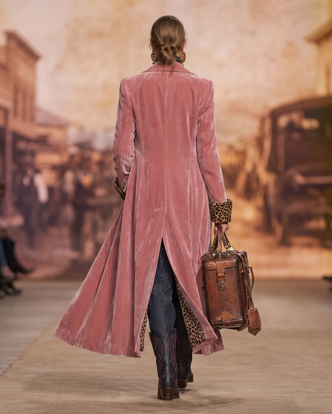 Velvet longline tailored coat for women by Bennett and Lowe, featuring a sophisticated design and sleek finish.