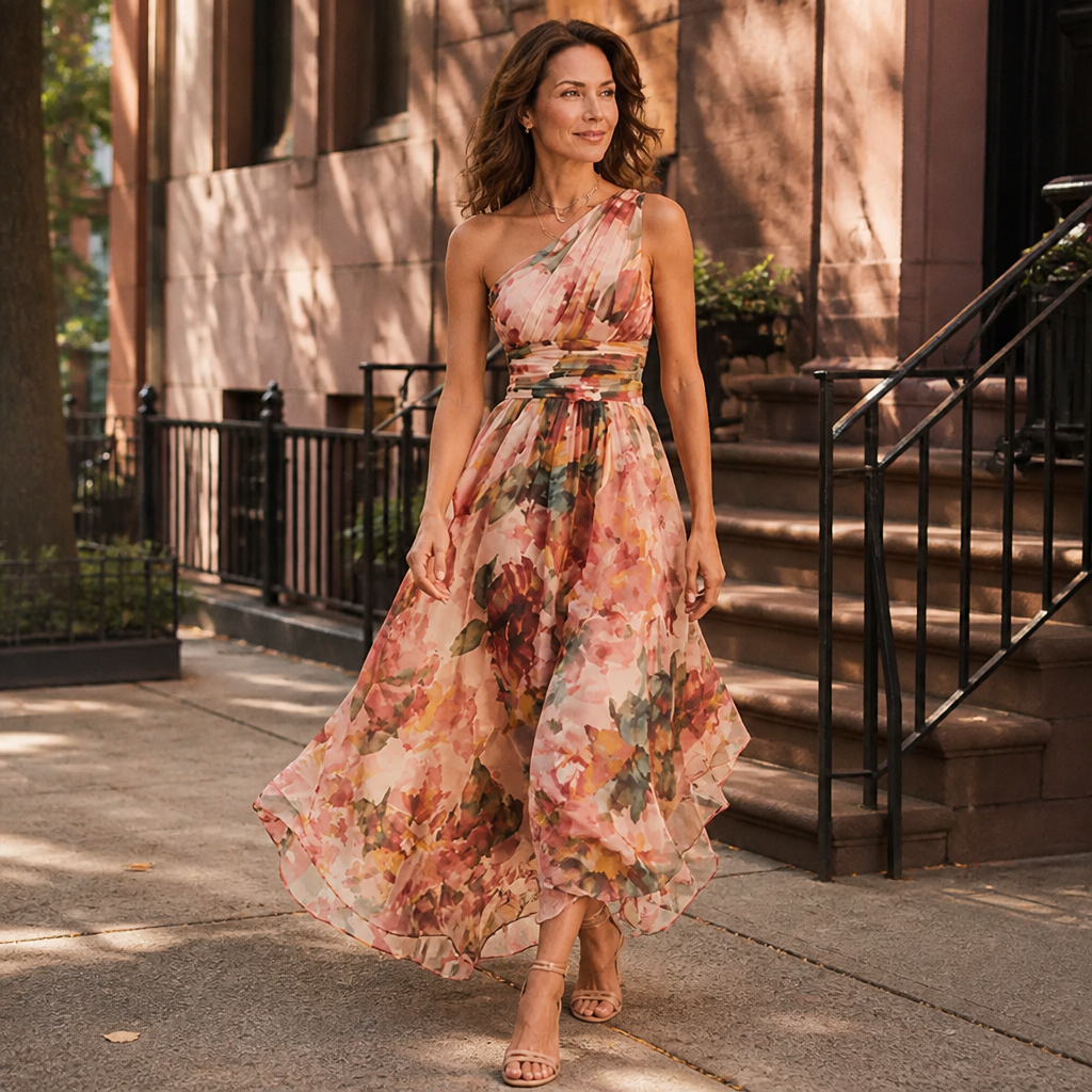 Aurora | One-Shoulder Floral Dress