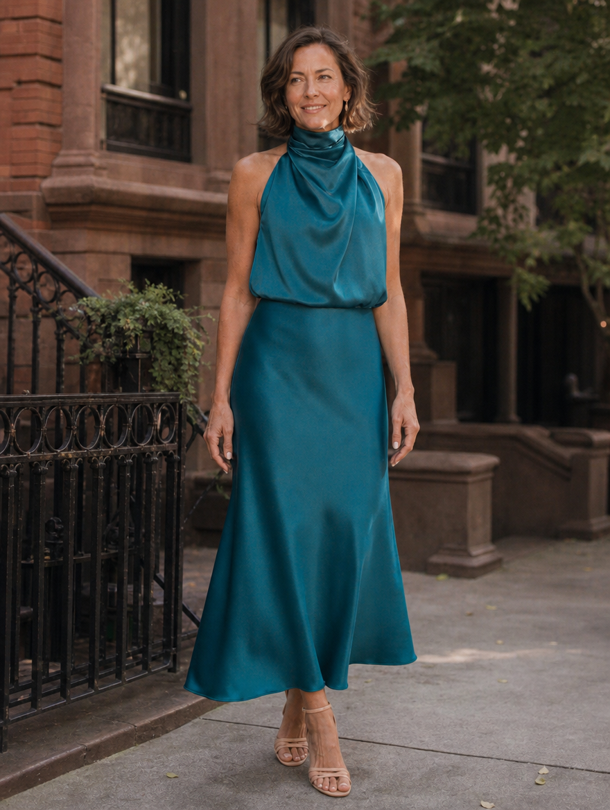 Harper | Halter Satin Evening