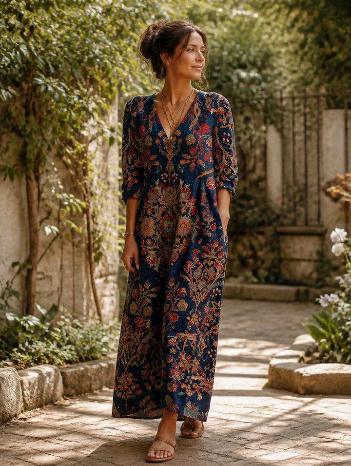 Alessia™ Bennett and Lowe boho dress featuring flowing fabric, relaxed fit, and intricate patterns for everyday comfort and style.
