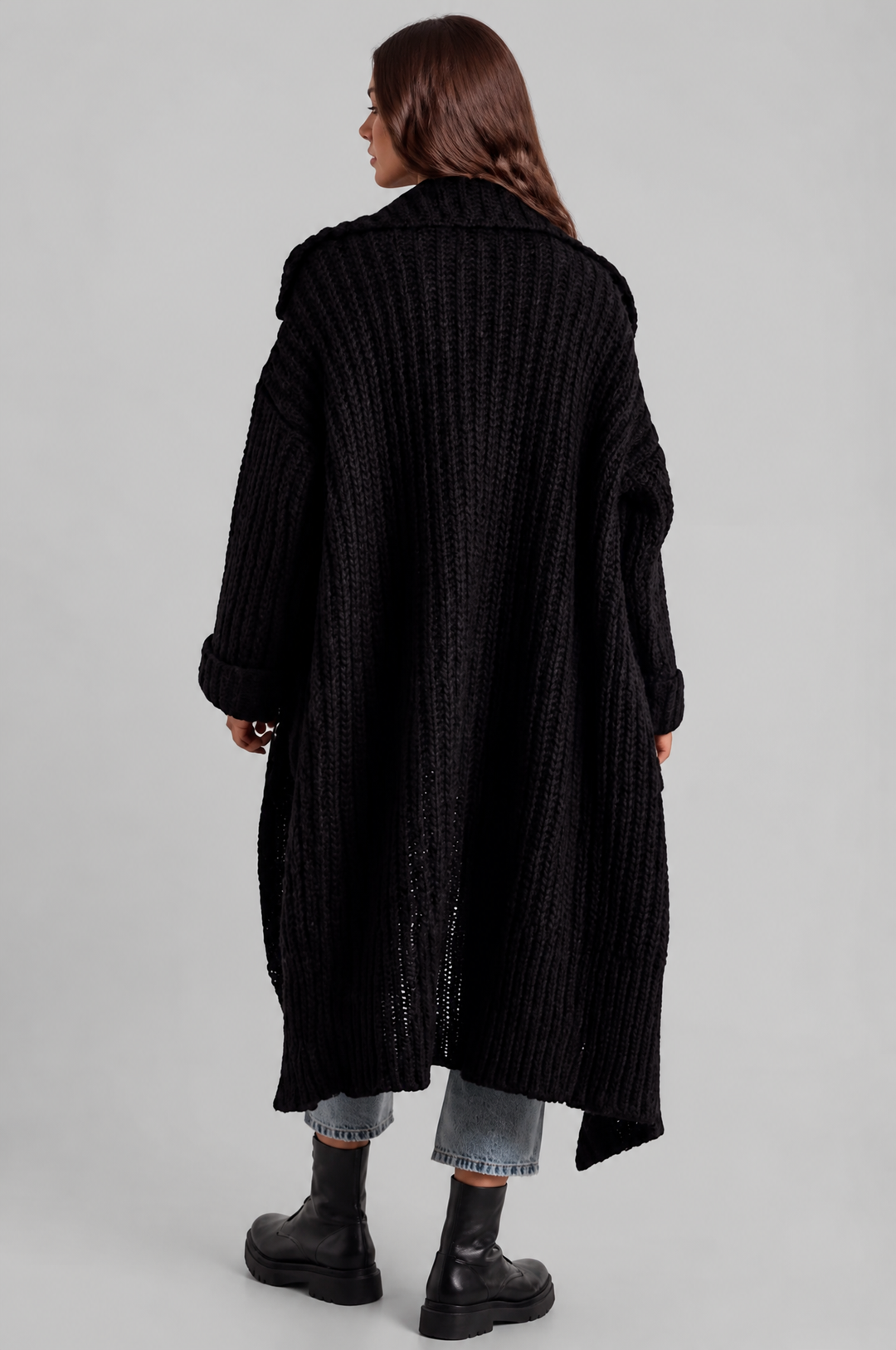 Bennett and Lowe Odilia oversized collar longline cardigan in a relaxed, draped design