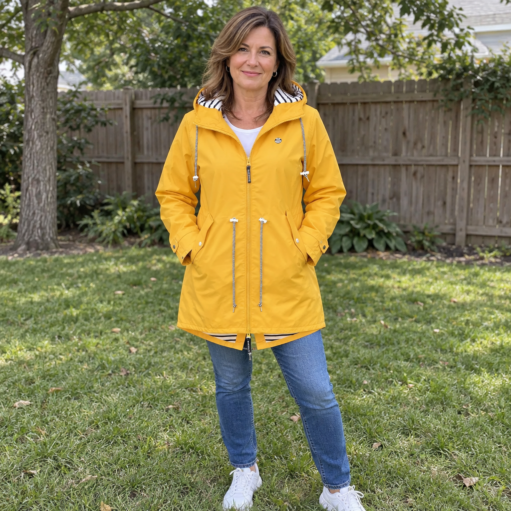 Bennett & Lowe Hollis waterproof rain jacket in dark color, lightweight with hood and adjustable cuffs, designed for rain protection.
