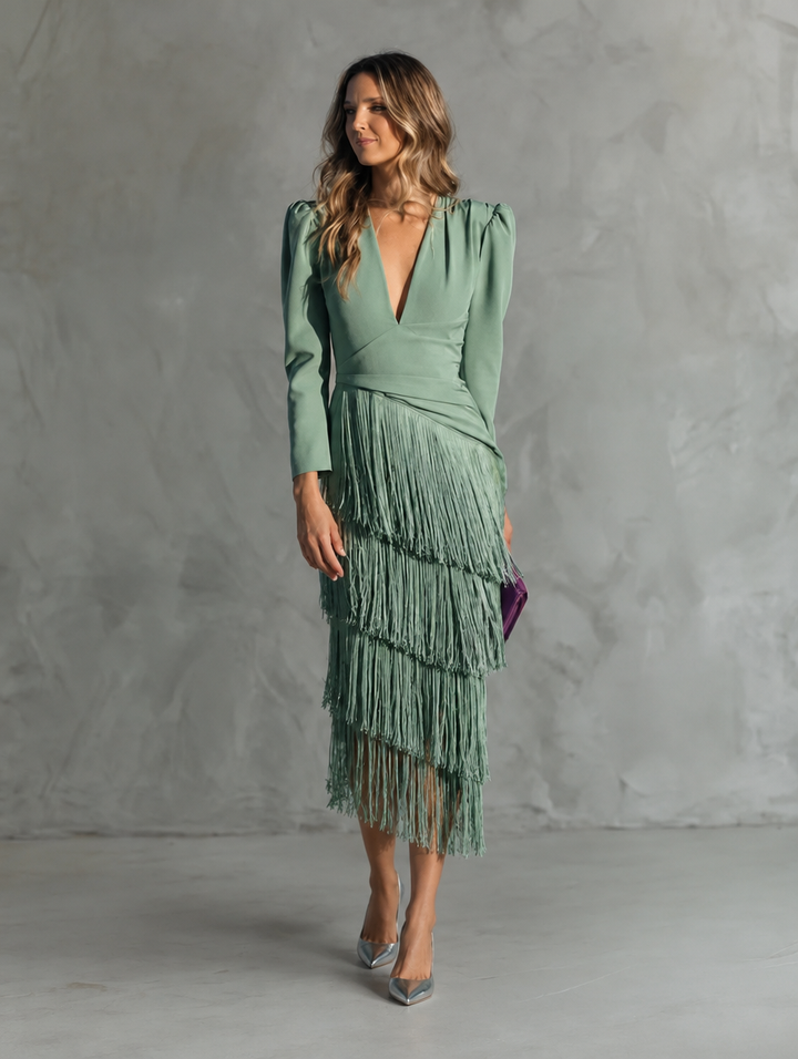 Clara | Elegant Wedding Guest Midi Dress for Women