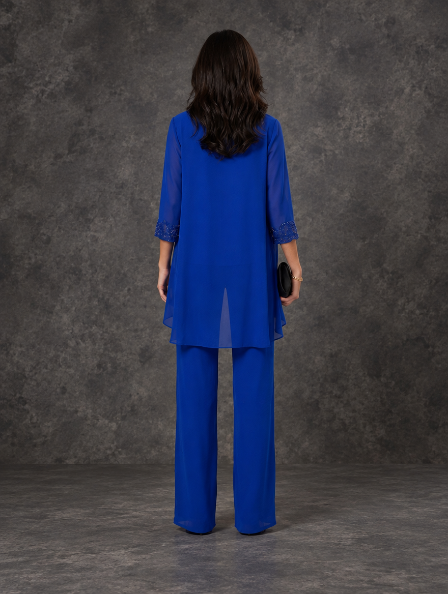 Jacqueline | Embellished Wide-Leg Three-Piece Set