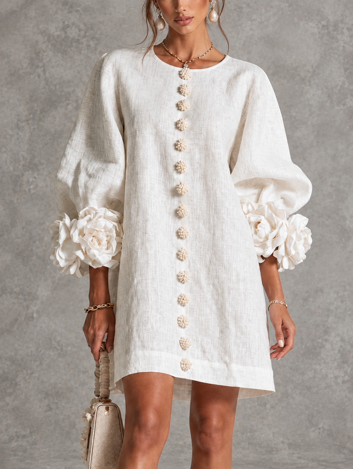 Janet | Floral Button-Front Mini Dress
