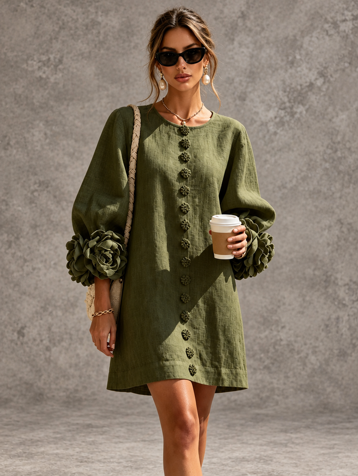 Janet | Floral Button-Front Mini Dress