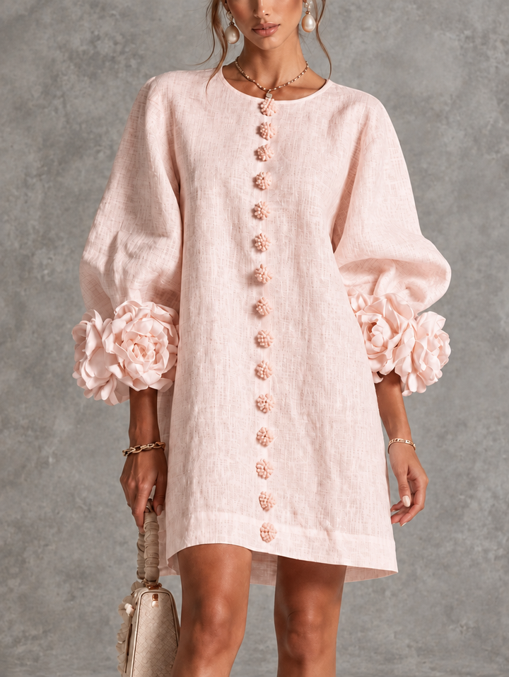 Janet | Floral Button-Front Mini Dress
