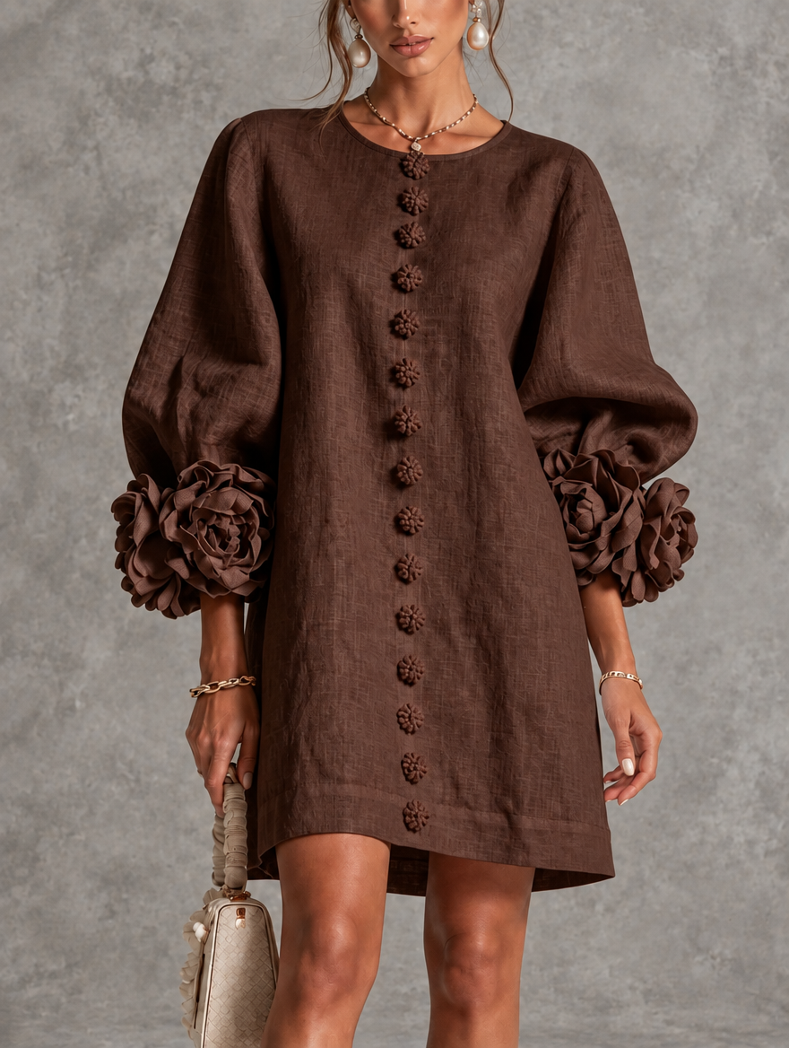 Janet | Floral Button-Front Mini Dress