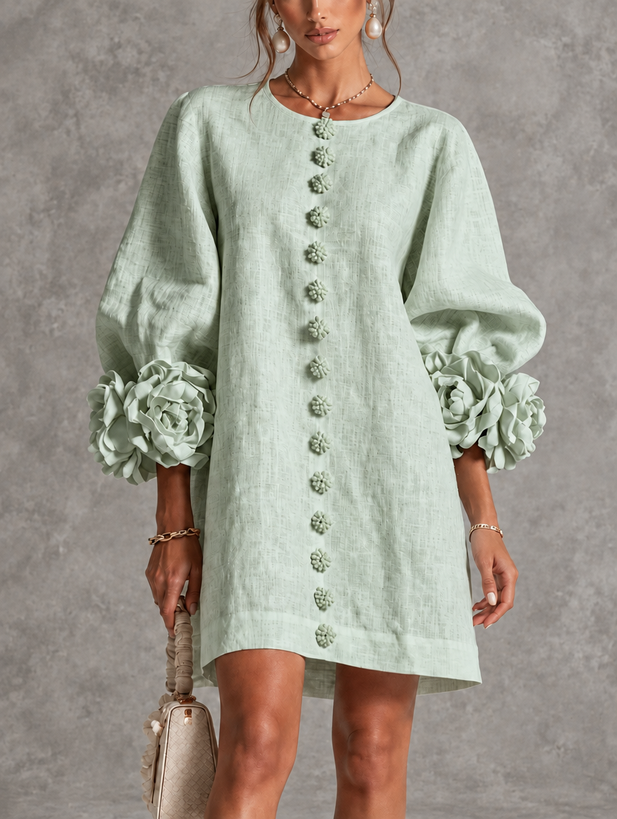 Janet | Floral Button-Front Mini Dress
