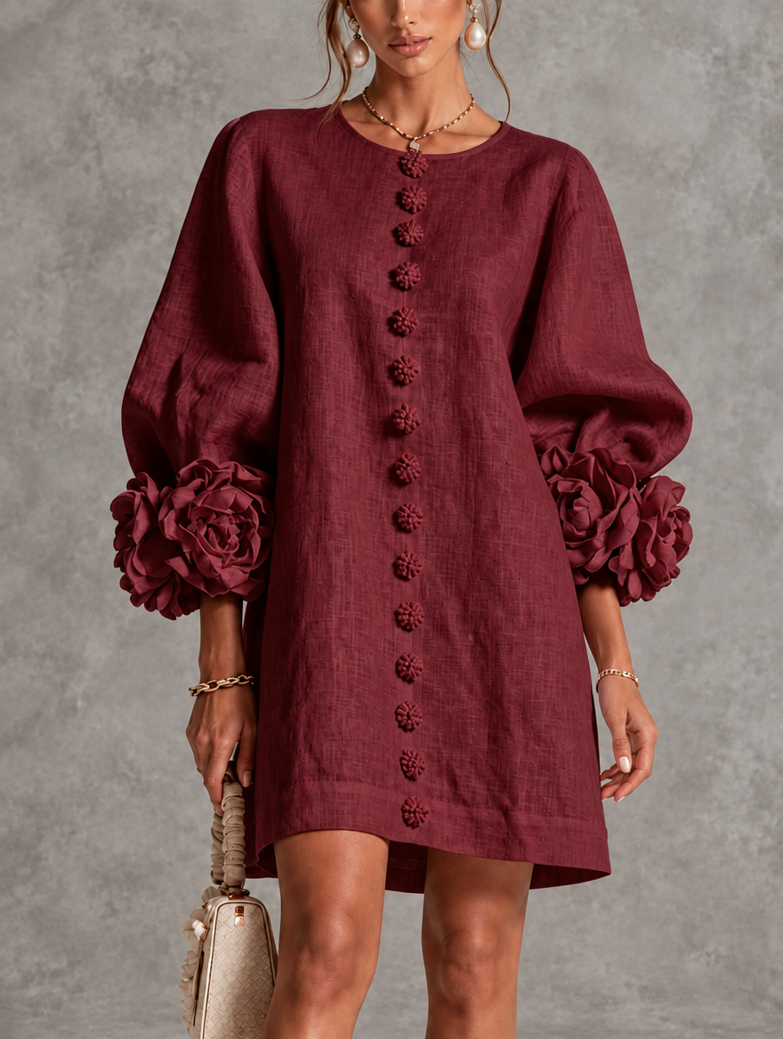 Janet | Floral Button-Front Mini Dress