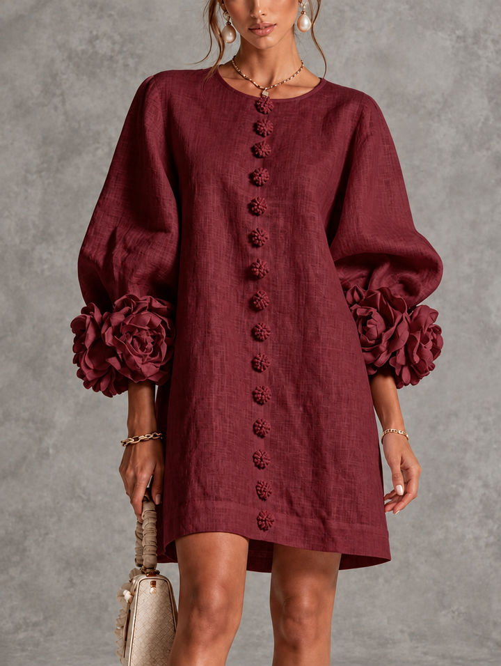 Janet | Floral Button-Front Mini Dress