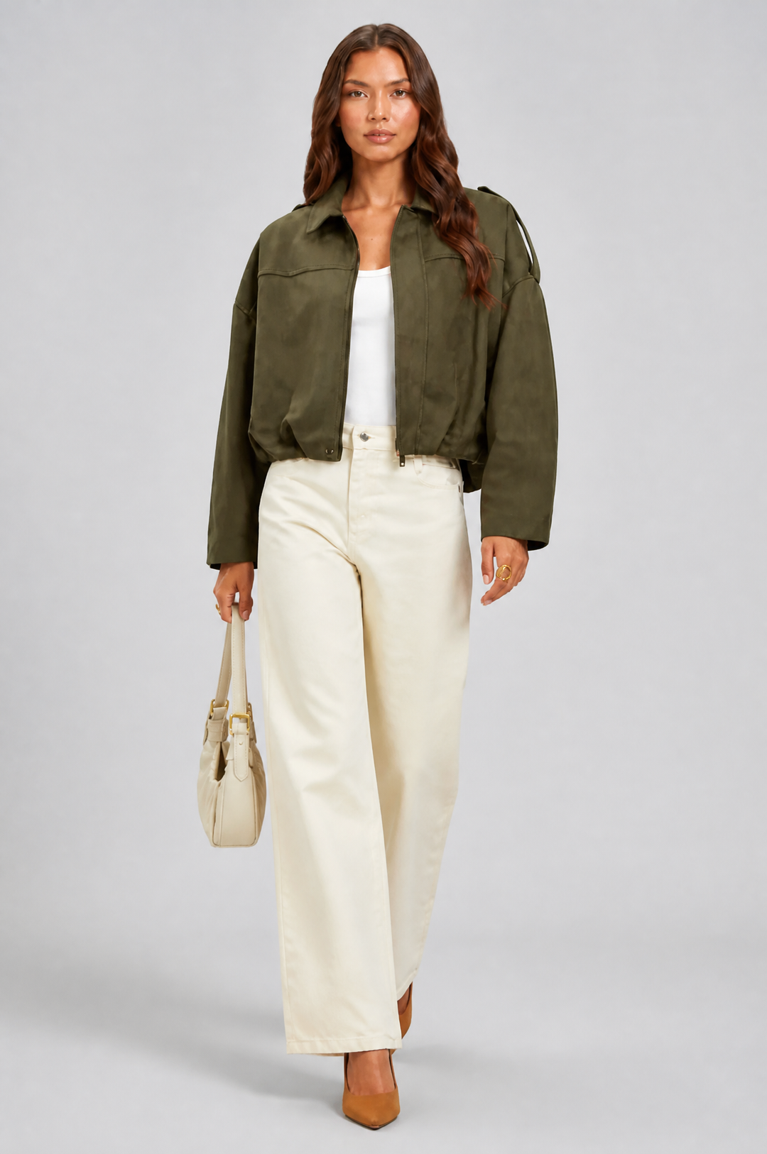 Sloane | Oversized Cropped Zip Jacket