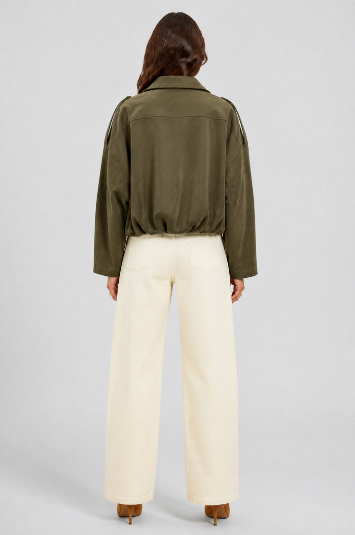 Sloane | Oversized Cropped Zip Jacket