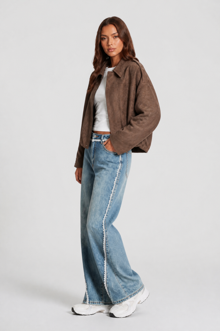 Sloane | Oversized Cropped Zip Jacket