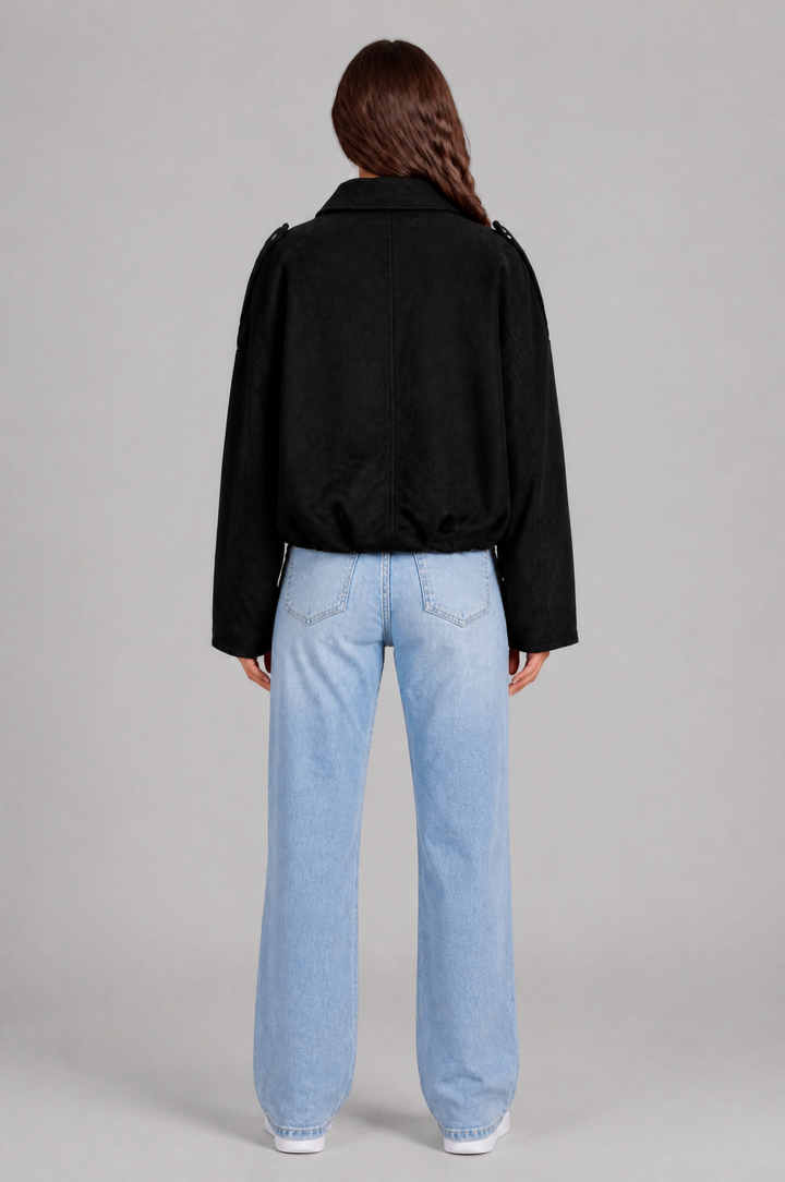 Sloane | Oversized Cropped Zip Jacket