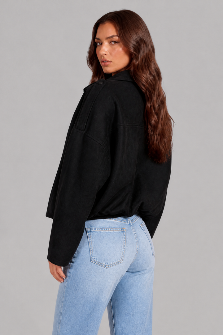 Sloane | Oversized Cropped Zip Jacket