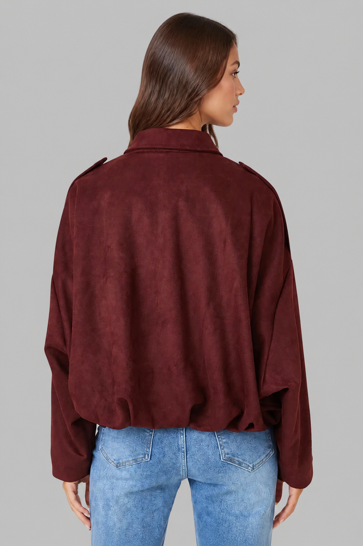 Sloane | Oversized Cropped Zip Jacket