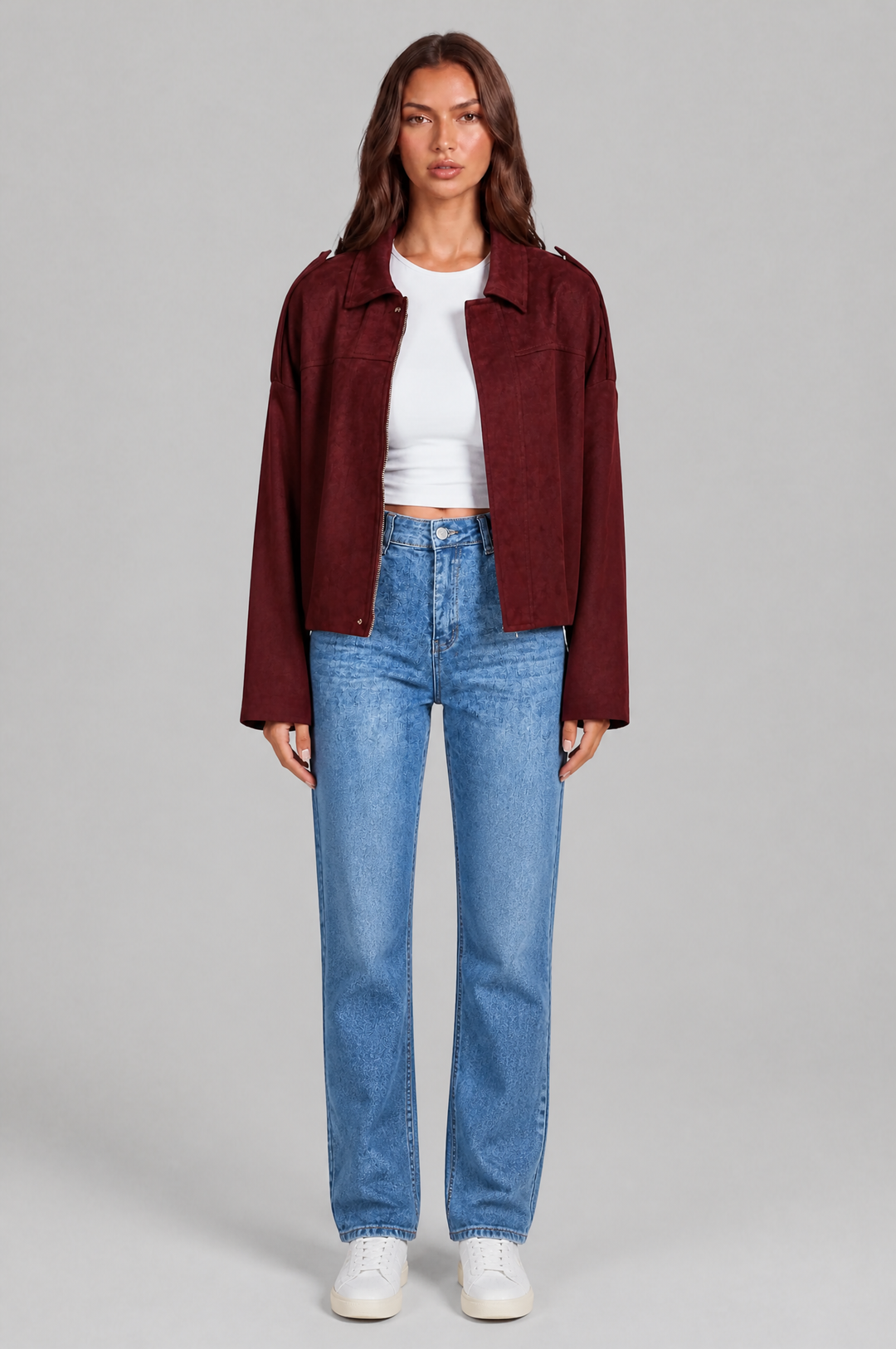 Sloane | Oversized Cropped Zip Jacket