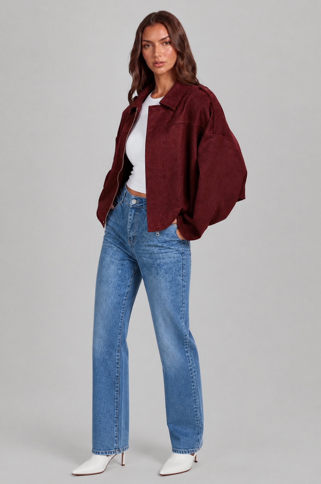 Sloane | Oversized Cropped Zip Jacket