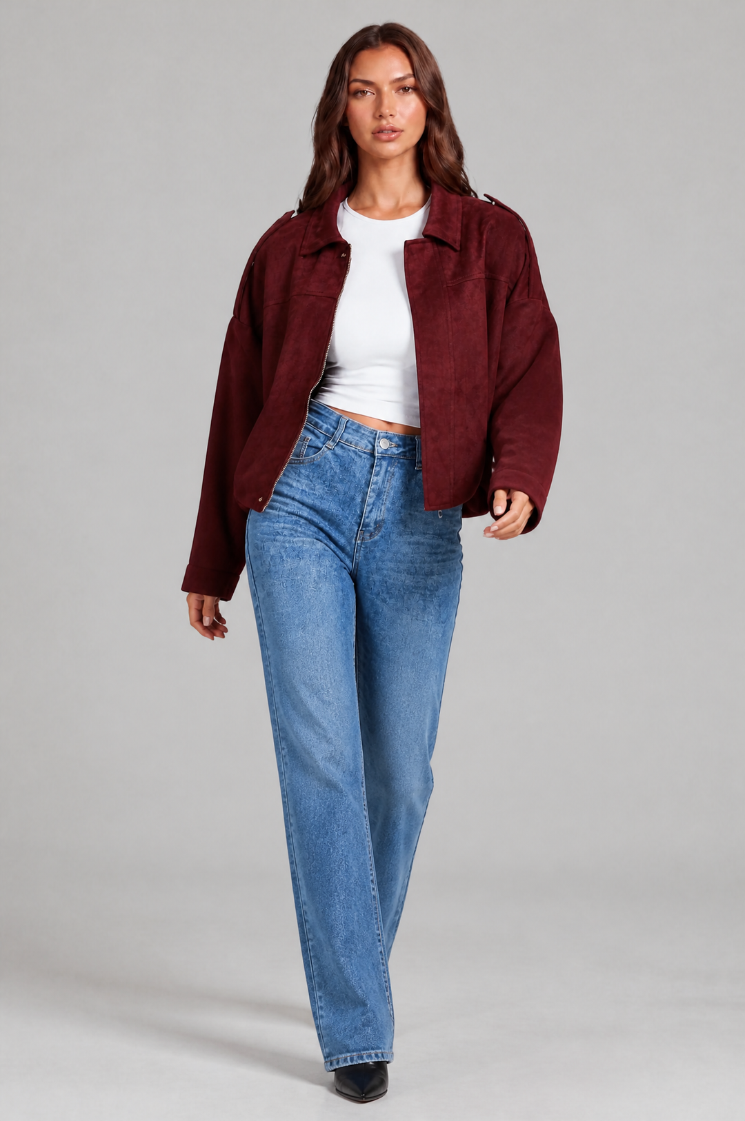 Sloane | Oversized Cropped Zip Jacket