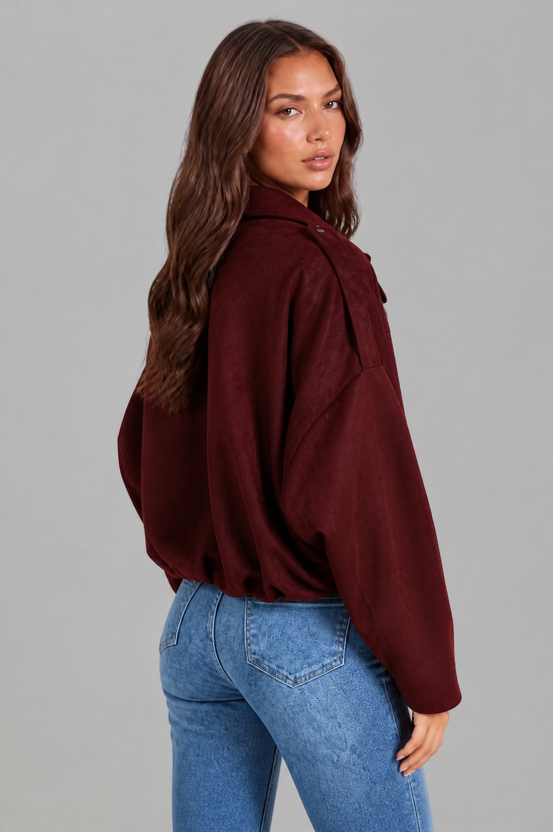 Sloane | Oversized Cropped Zip Jacket
