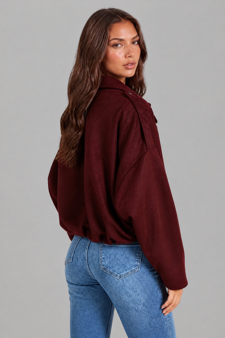 Sloane | Oversized Cropped Zip Jacket
