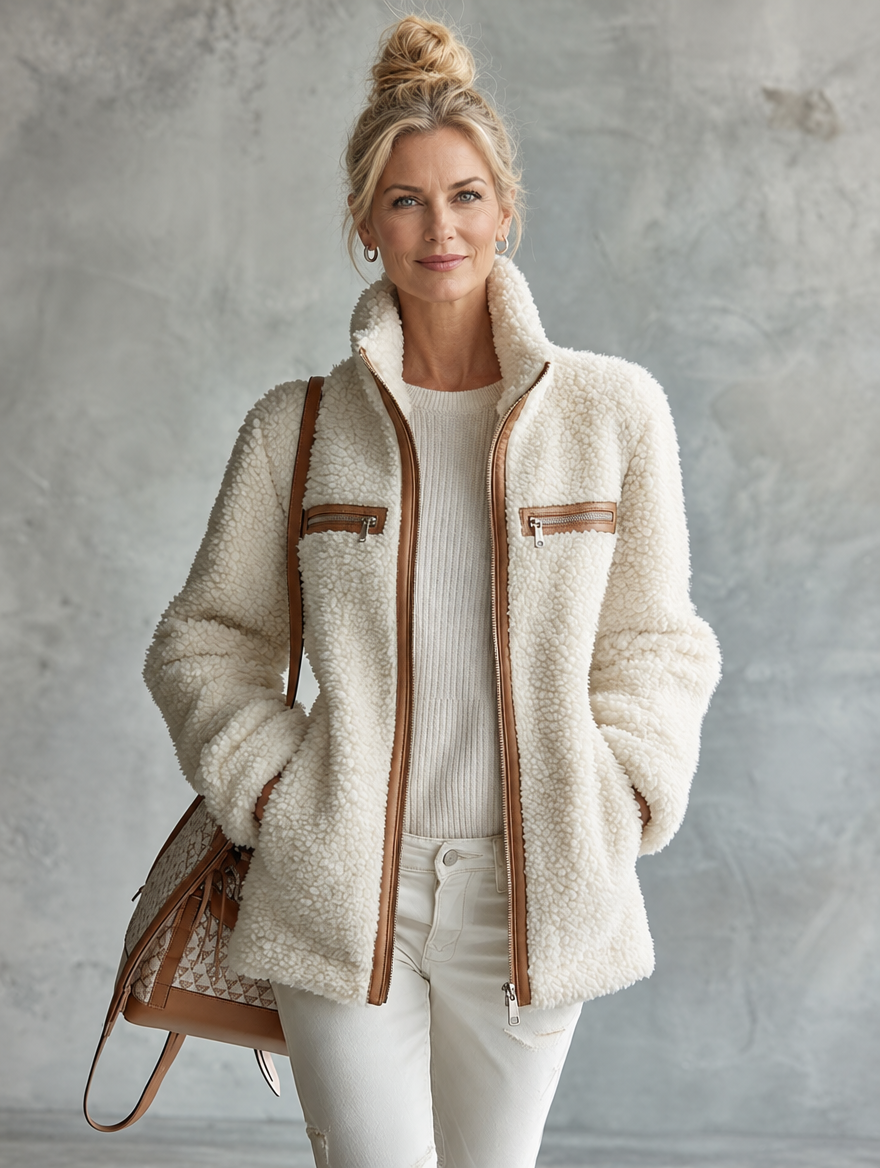 Brianna | Color Block Zip Front Jacket